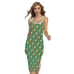 Cute Saint Patrick's Day Pattern Print Cross Back Cami Dress