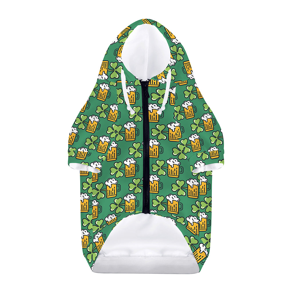 Cute Saint Patrick's Day Pattern Print Dog Zip Up Hoodie