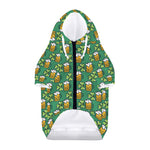 Cute Saint Patrick's Day Pattern Print Dog Zip Up Hoodie