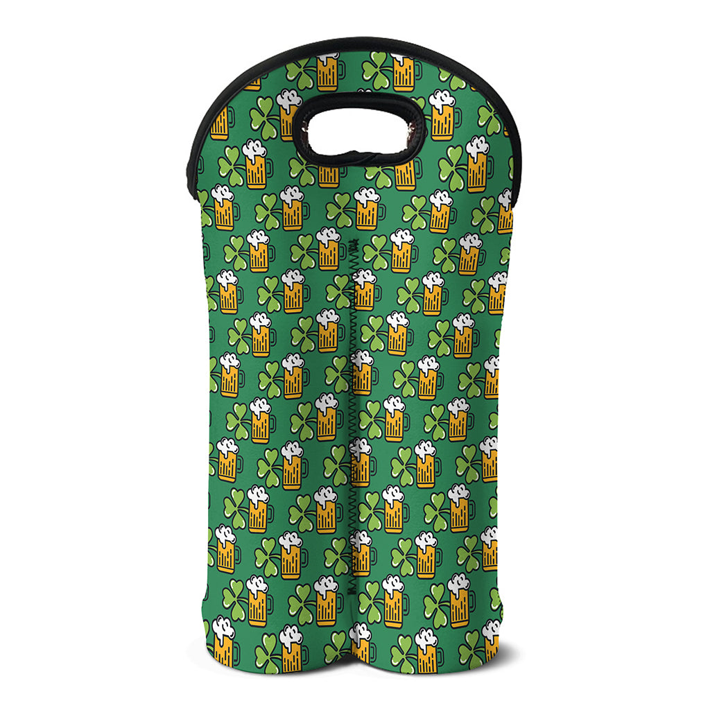 Cute Saint Patrick's Day Pattern Print Double Neoprene Wine Tote