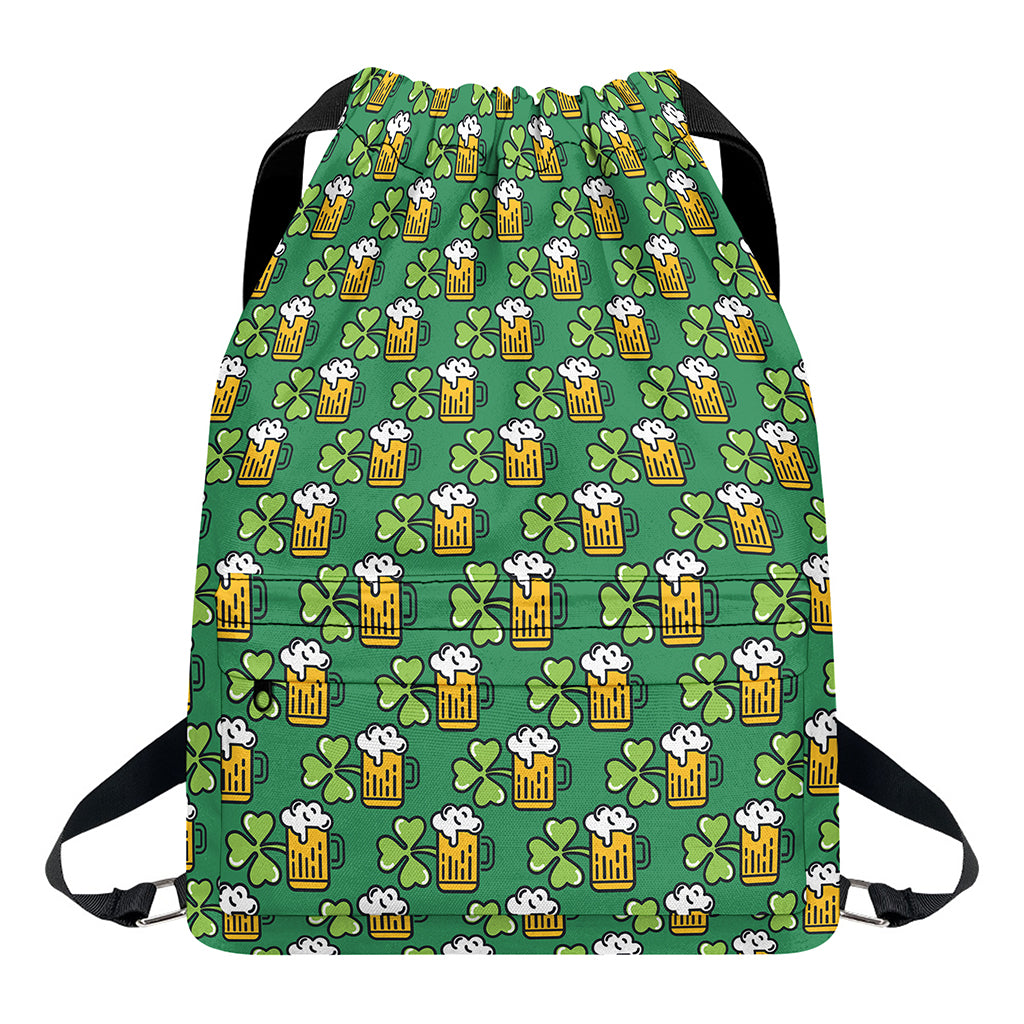 Cute Saint Patrick's Day Pattern Print Drawstring Backpack