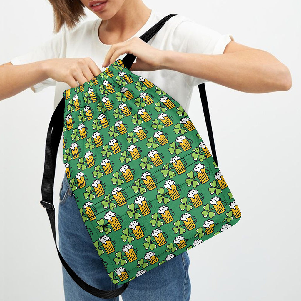 Cute Saint Patrick's Day Pattern Print Drawstring Backpack