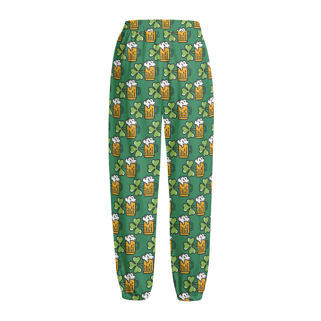 Cute Saint Patrick's Day Pattern Print Fleece Lined Knit Pants