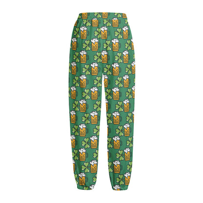 Cute Saint Patrick's Day Pattern Print Fleece Lined Knit Pants