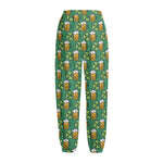 Cute Saint Patrick's Day Pattern Print Fleece Lined Knit Pants