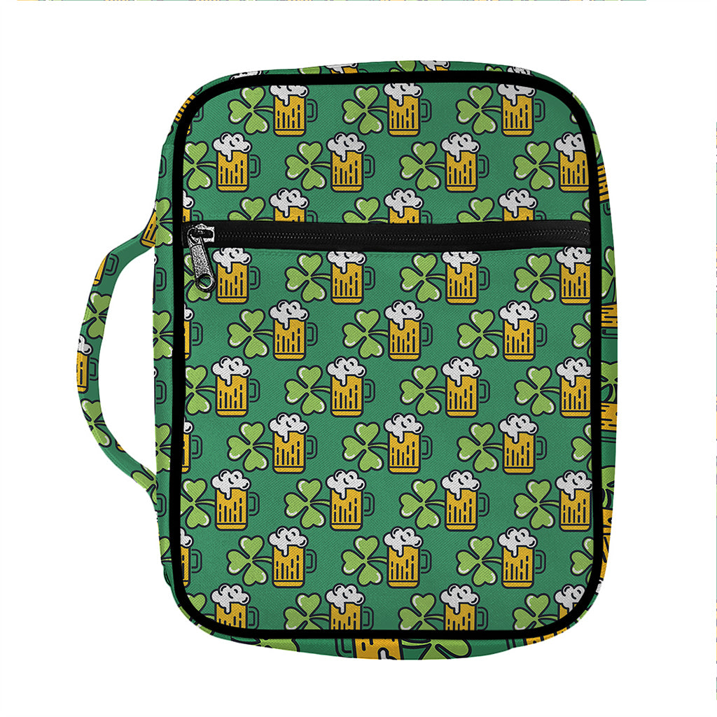 Cute Saint Patrick's Day Pattern Print Front Pocket Bible Bag