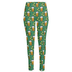 Cute Saint Patrick's Day Pattern Print High-Waisted Pocket Leggings