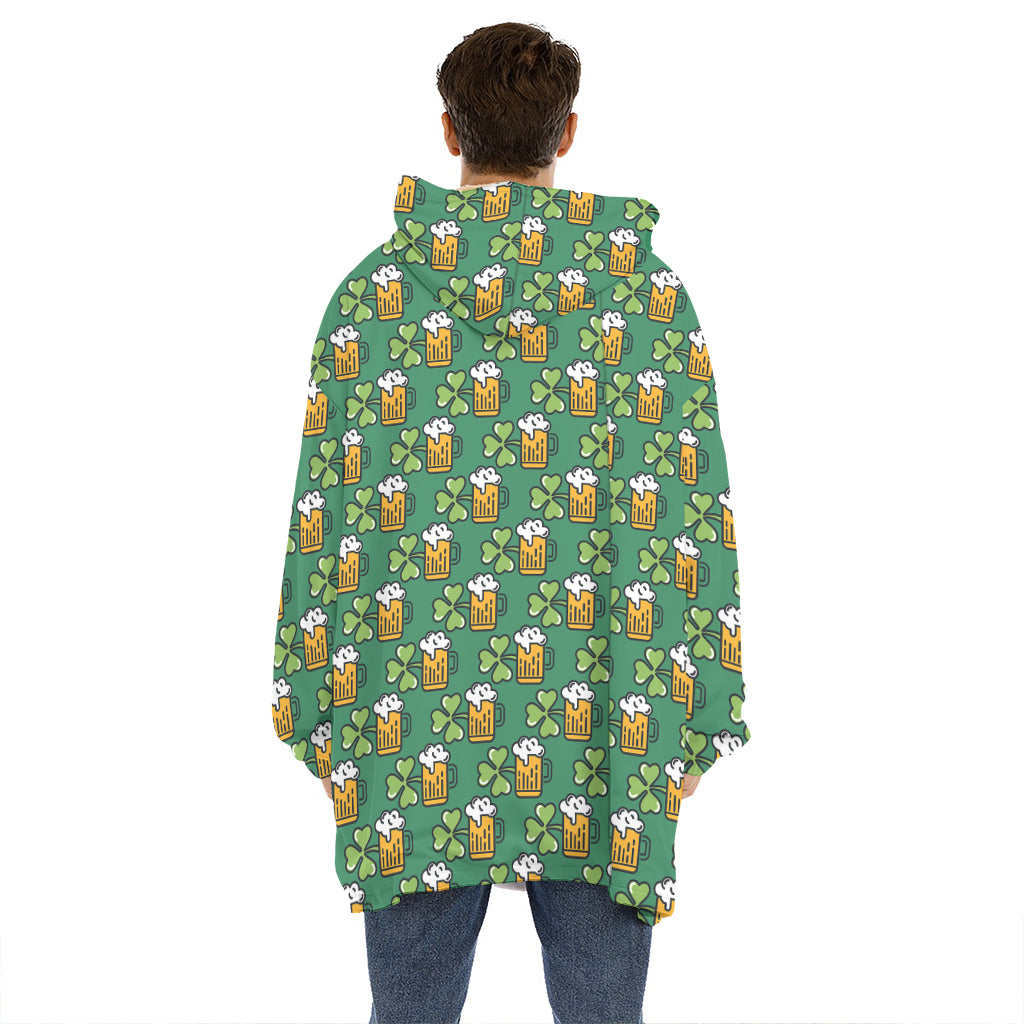 Cute Saint Patrick's Day Pattern Print Hoodie Blanket