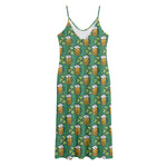 Cute Saint Patrick's Day Pattern Print Jersey Midi Cami Dress