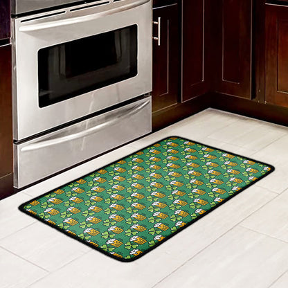 Cute Saint Patrick's Day Pattern Print Kitchen Mat