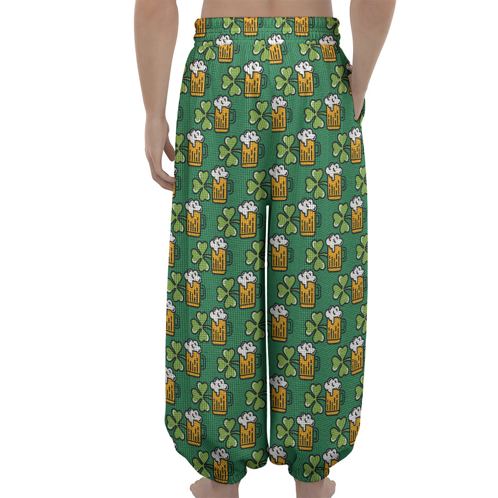 Cute Saint Patrick's Day Pattern Print Lantern Pants