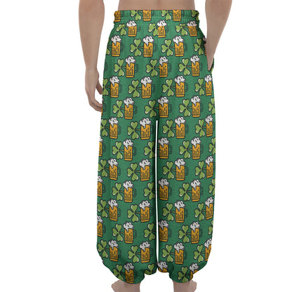 Cute Saint Patrick's Day Pattern Print Lantern Pants