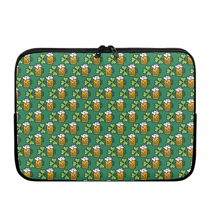 Cute Saint Patrick's Day Pattern Print Laptop Sleeve