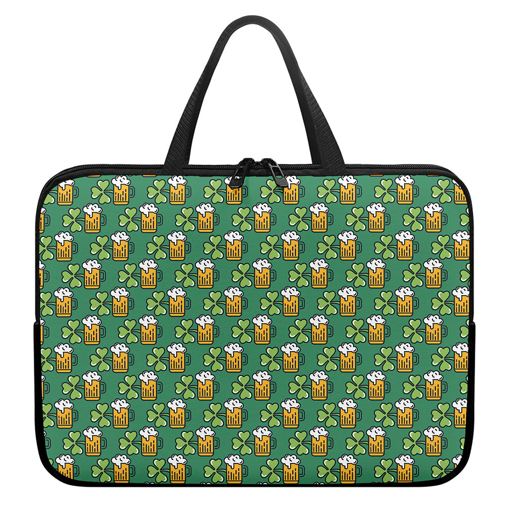 Cute Saint Patrick's Day Pattern Print Laptop Sleeve With Handle