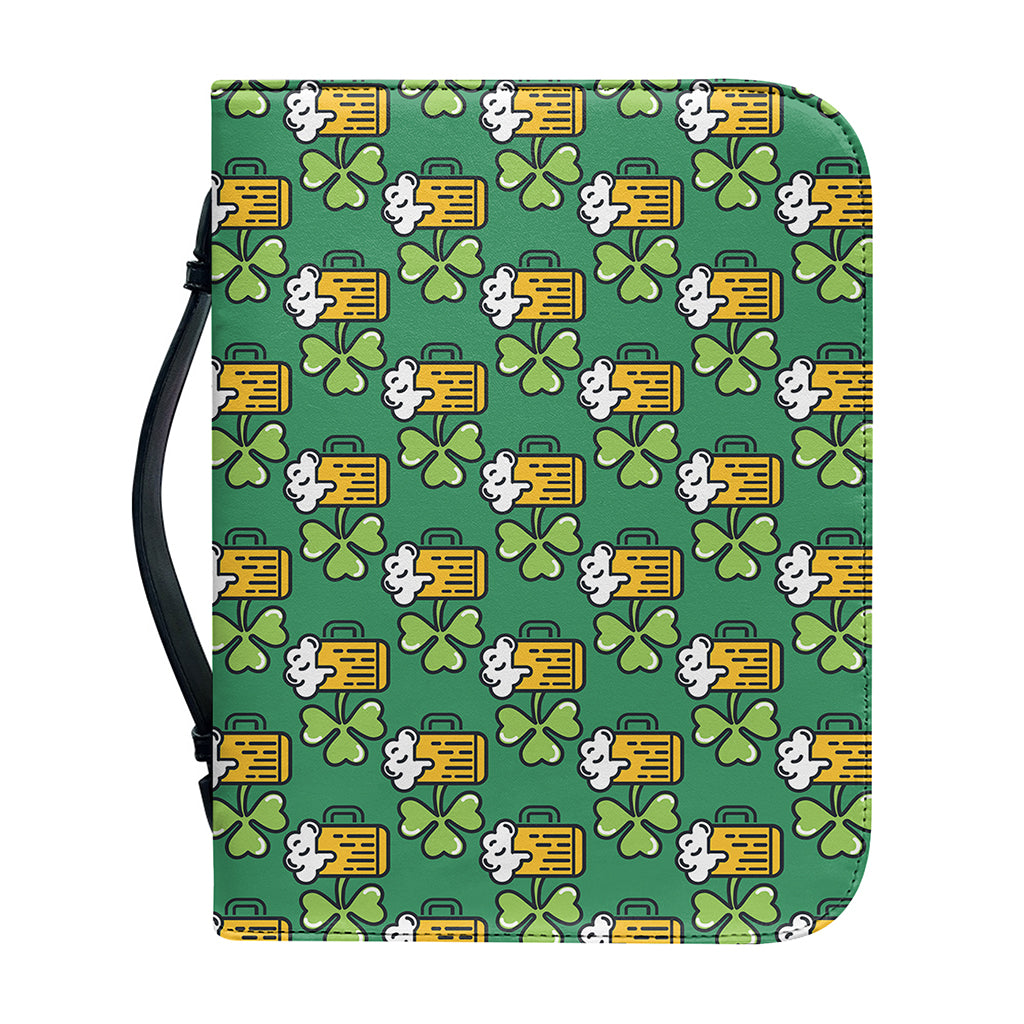 Cute Saint Patrick's Day Pattern Print Leather Bible Cover