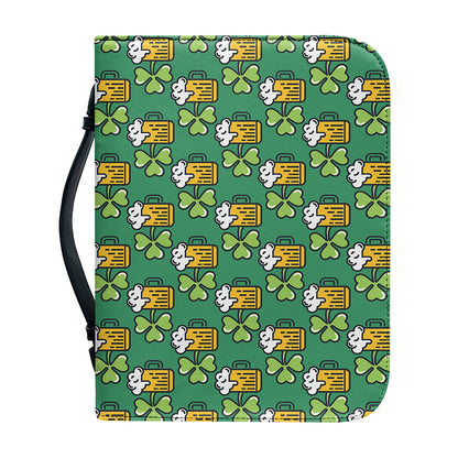 Cute Saint Patrick's Day Pattern Print Leather Bible Cover