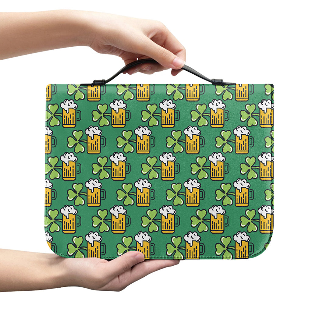 Cute Saint Patrick's Day Pattern Print Leather Bible Cover