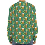 Cute Saint Patrick's Day Pattern Print Long Sleeve Baseball Jersey