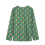 Cute Saint Patrick's Day Pattern Print Long Sleeve Short Coat