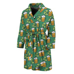 Cute Saint Patrick's Day Pattern Print Men's Bathrobe