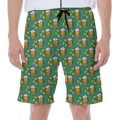 Cute Saint Patrick's Day Pattern Print Men's Beach Shorts