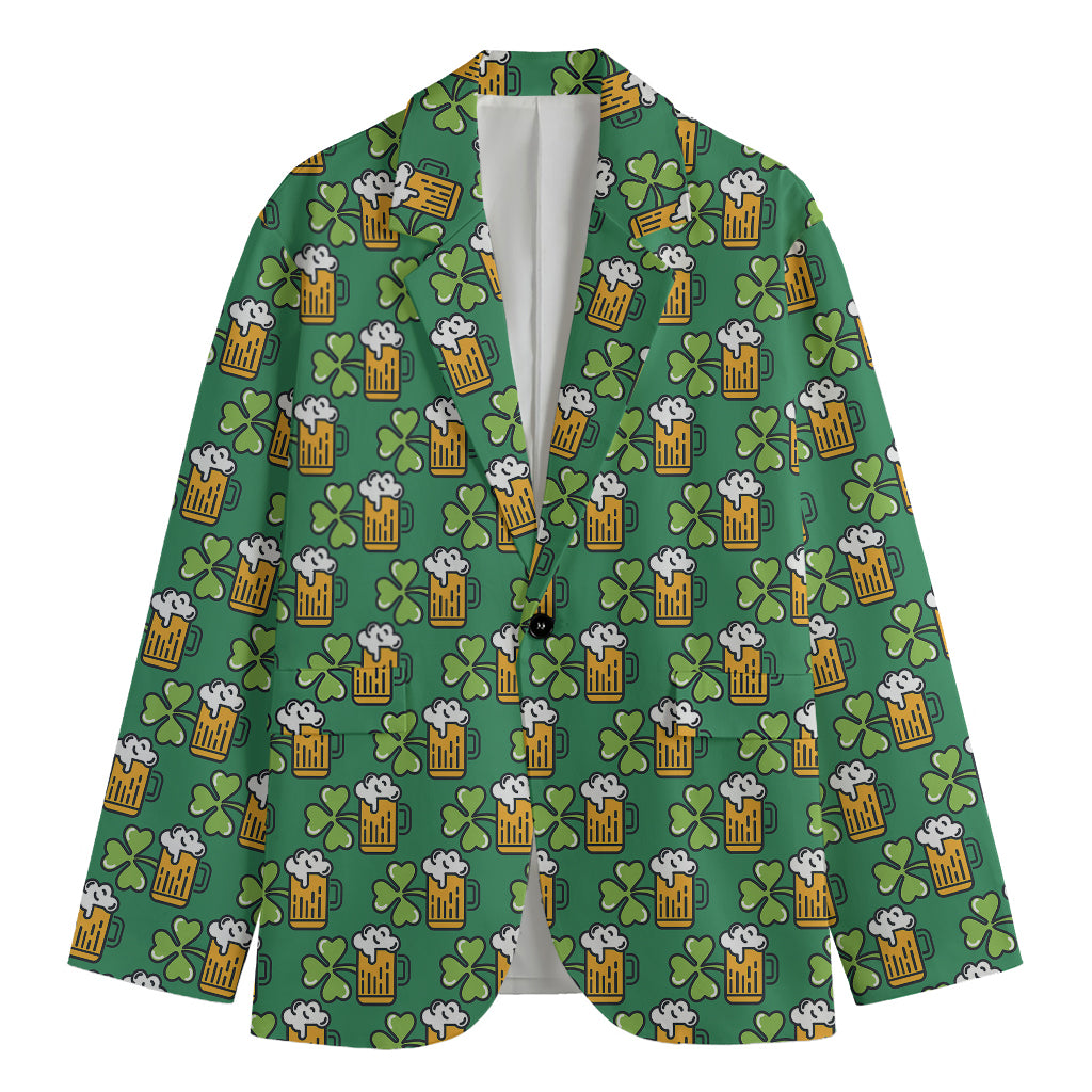 Cute Saint Patrick's Day Pattern Print Men's Blazer