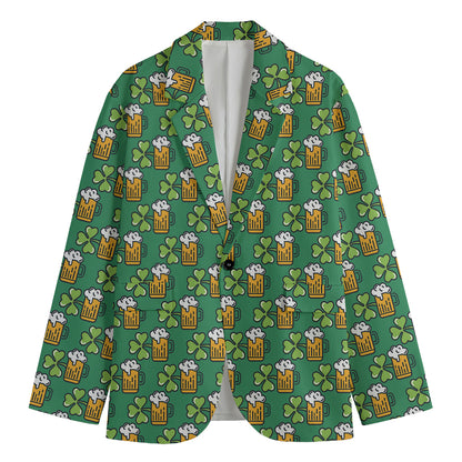 Cute Saint Patrick's Day Pattern Print Men's Blazer