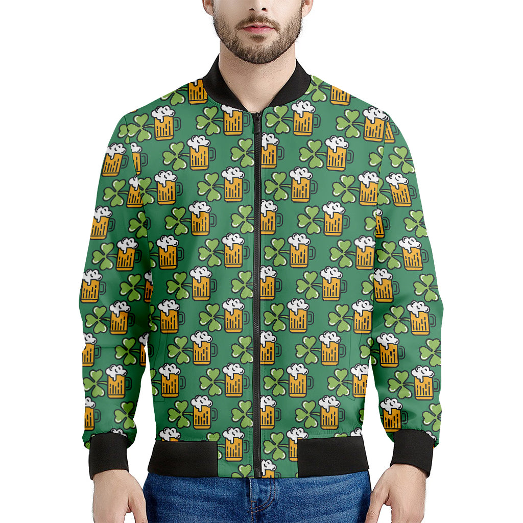 Cute Saint Patrick's Day Pattern Print Men's Bomber Jacket