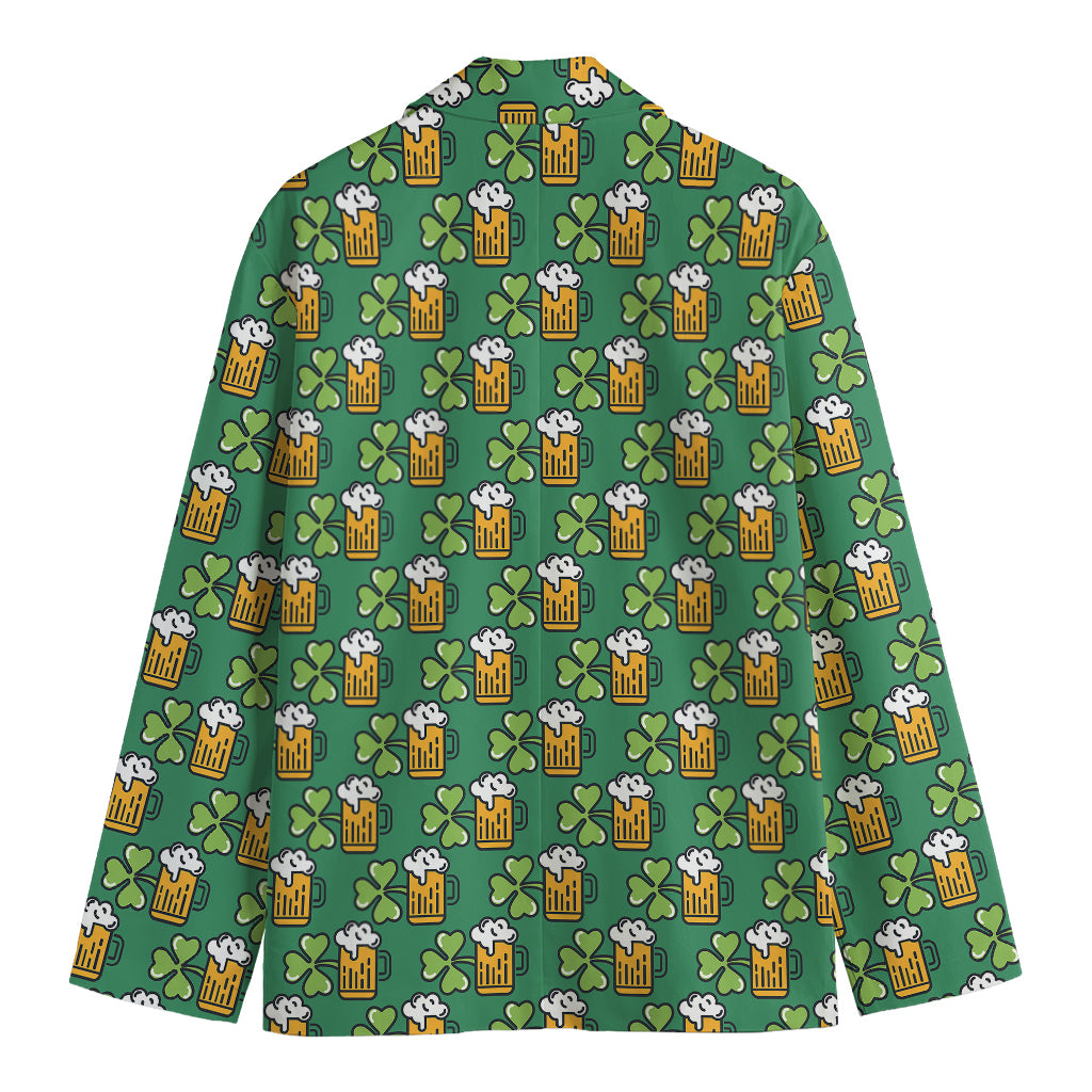 Cute Saint Patrick's Day Pattern Print Men's Cotton Blazer