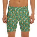 Cute Saint Patrick's Day Pattern Print Men's Long Boxer Briefs