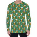 Cute Saint Patrick's Day Pattern Print Men's Long Sleeve T-Shirt