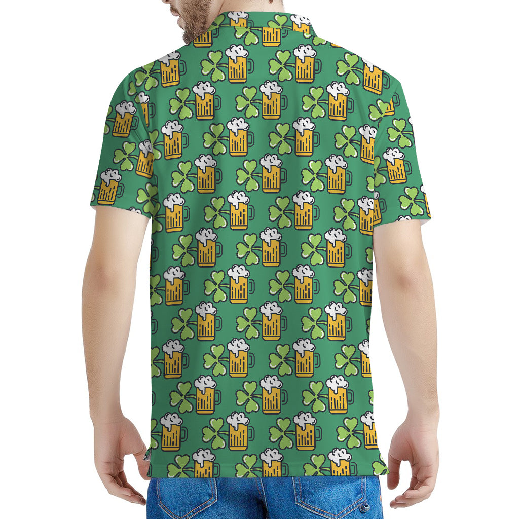 Cute Saint Patrick's Day Pattern Print Men's Polo Shirt