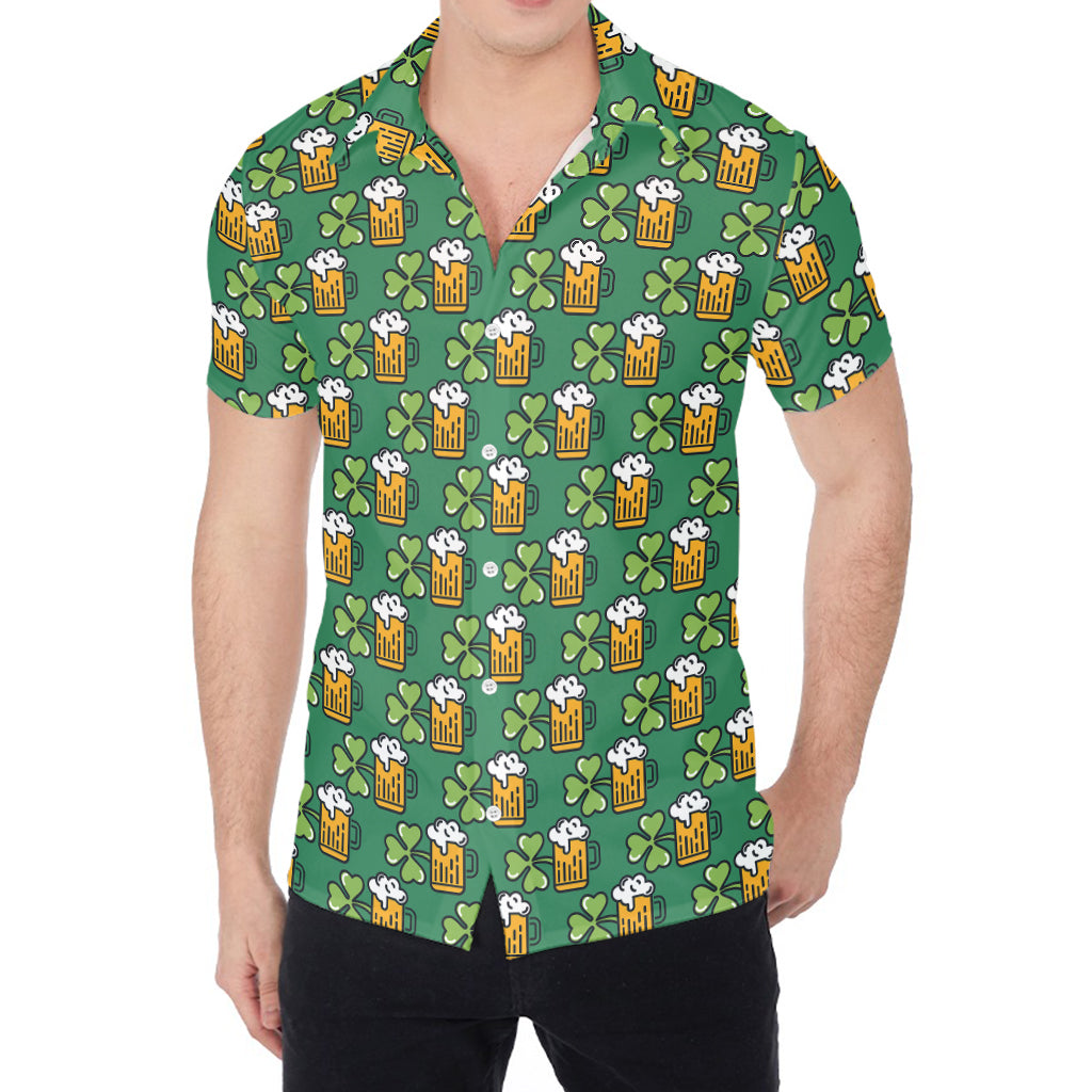 Cute Saint Patrick's Day Pattern Print Men's Shirt
