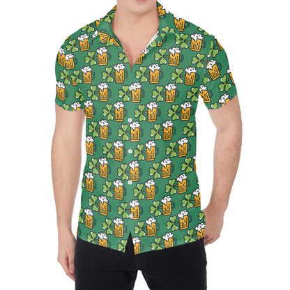 Cute Saint Patrick's Day Pattern Print Men's Shirt