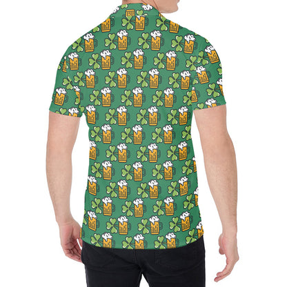 Cute Saint Patrick's Day Pattern Print Men's Shirt