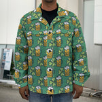 Cute Saint Patrick's Day Pattern Print Men's Shirt Jacket