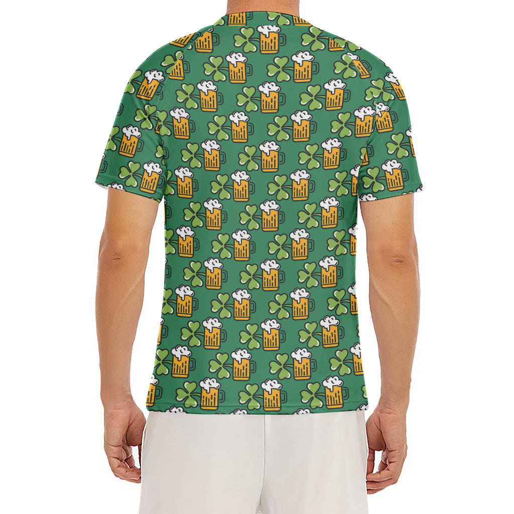 Cute Saint Patrick's Day Pattern Print Men's Short Sleeve Rash Guard