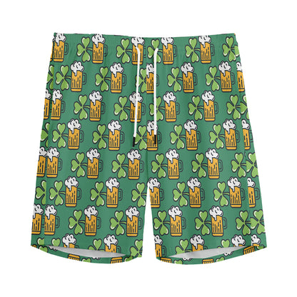 Cute Saint Patrick's Day Pattern Print Men's Sports Shorts