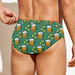 Cute Saint Patrick's Day Pattern Print Men's Swim Briefs