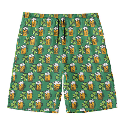 Cute Saint Patrick's Day Pattern Print Men's Swim Trunks