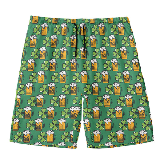 Cute Saint Patrick's Day Pattern Print Men's Swim Trunks