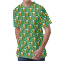 Cute Saint Patrick's Day Pattern Print Men's Velvet T-Shirt