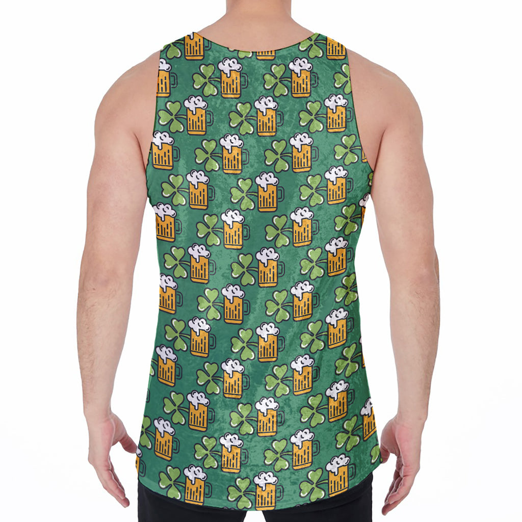 Cute Saint Patrick's Day Pattern Print Men's Velvet Tank Top