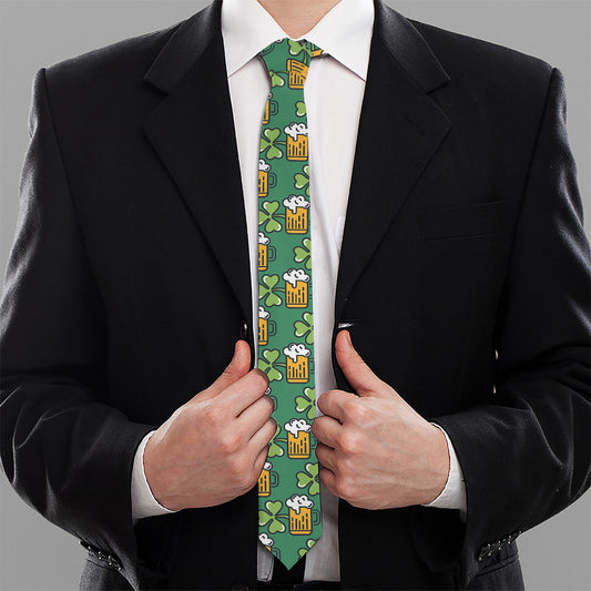 Cute Saint Patrick's Day Pattern Print Necktie
