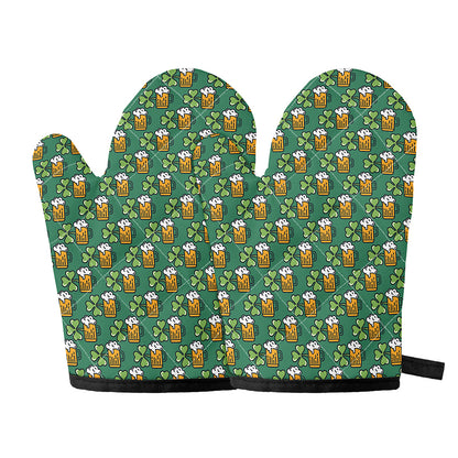 Cute Saint Patrick's Day Pattern Print Oven Mitts