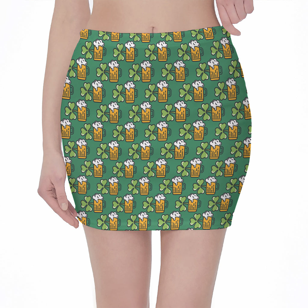 Cute Saint Patrick's Day Pattern Print Pencil Mini Skirt