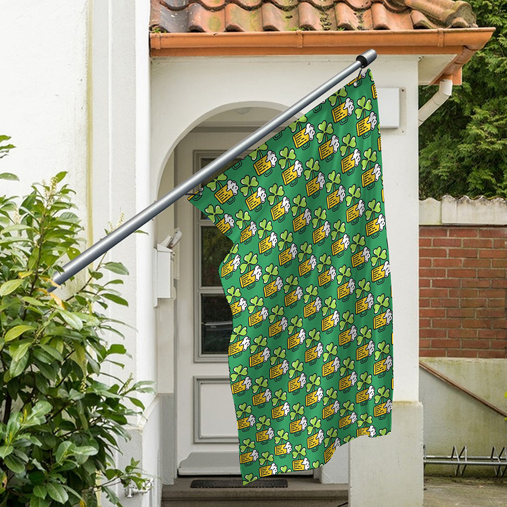 Cute Saint Patrick's Day Pattern Print Polyester Flag