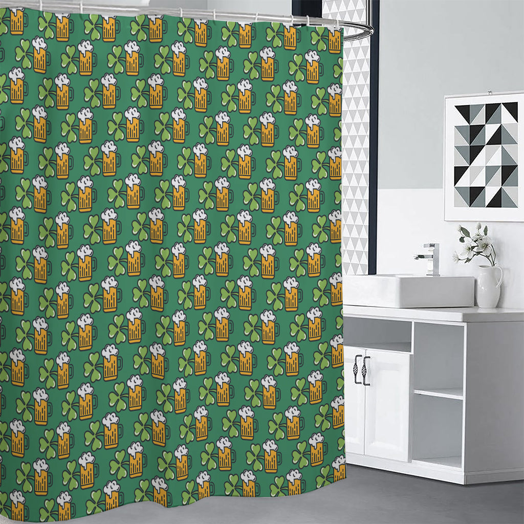 Cute Saint Patrick's Day Pattern Print Premium Shower Curtain