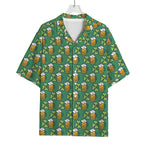 Cute Saint Patrick's Day Pattern Print Rayon Hawaiian Shirt