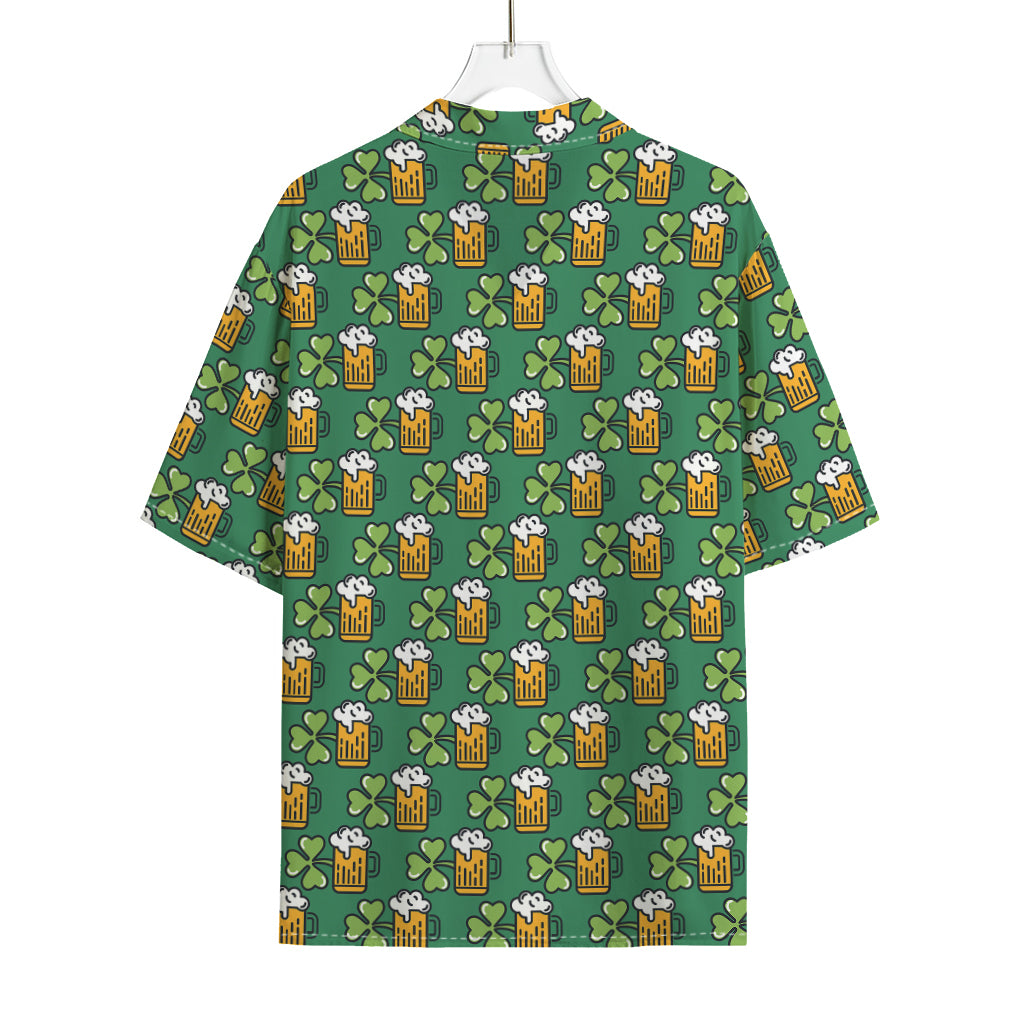 Cute Saint Patrick's Day Pattern Print Rayon Hawaiian Shirt
